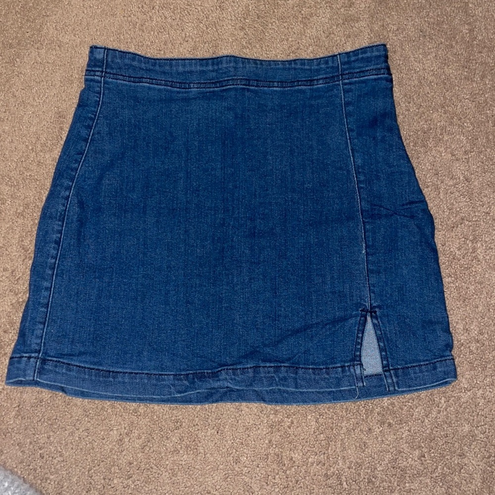 Blue Faux Jean Skirt